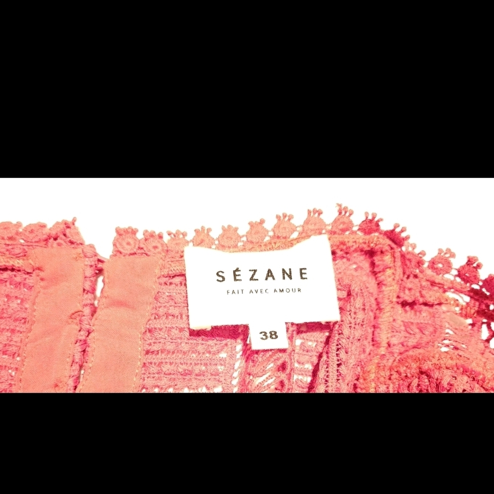 Sezane Red Crochet Ruffle Top - Picture 7 of 9